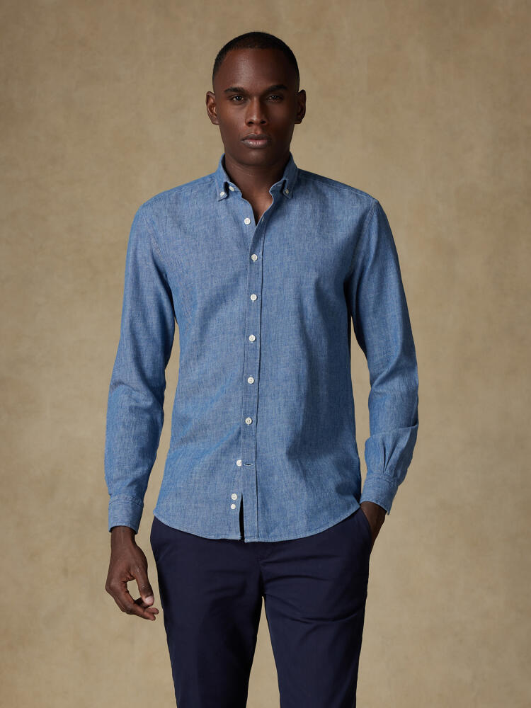 Chemise cintrée Erick indigo - Col Boutonné Chemises Homme