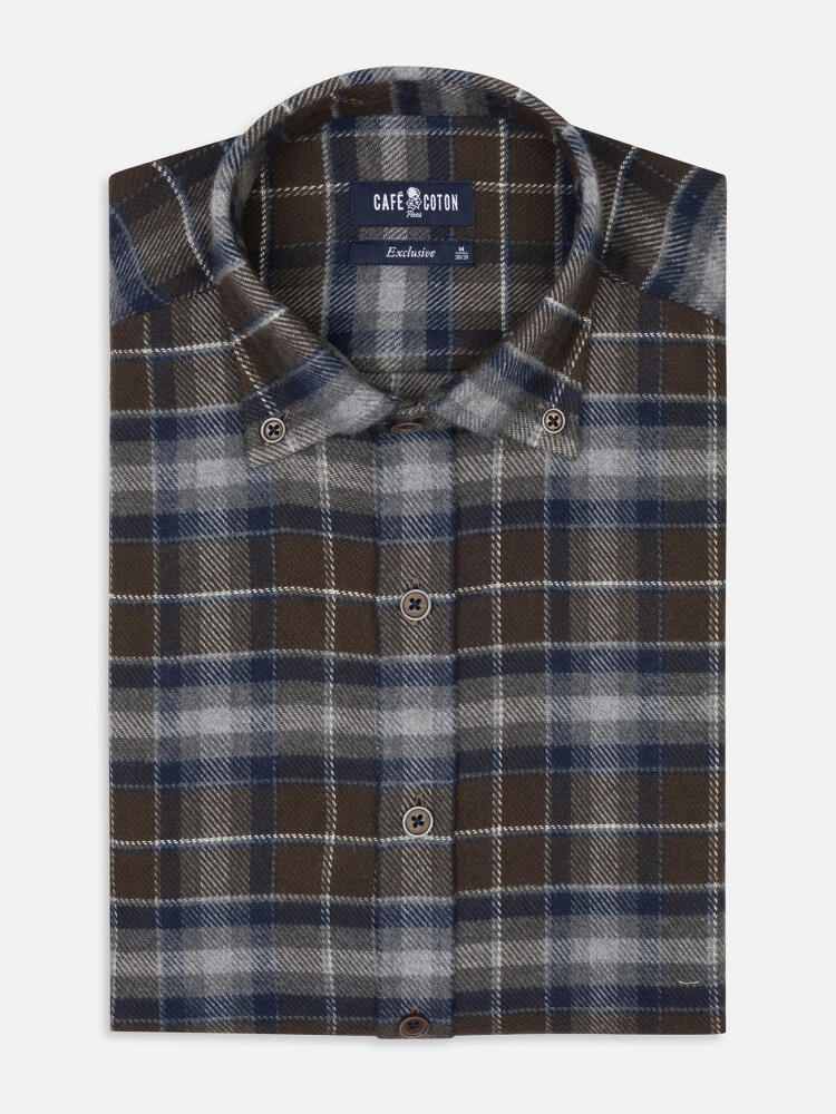 Chemise cintrée Ewan à motif tartan - Col Boutonné Chemises Casual Slim