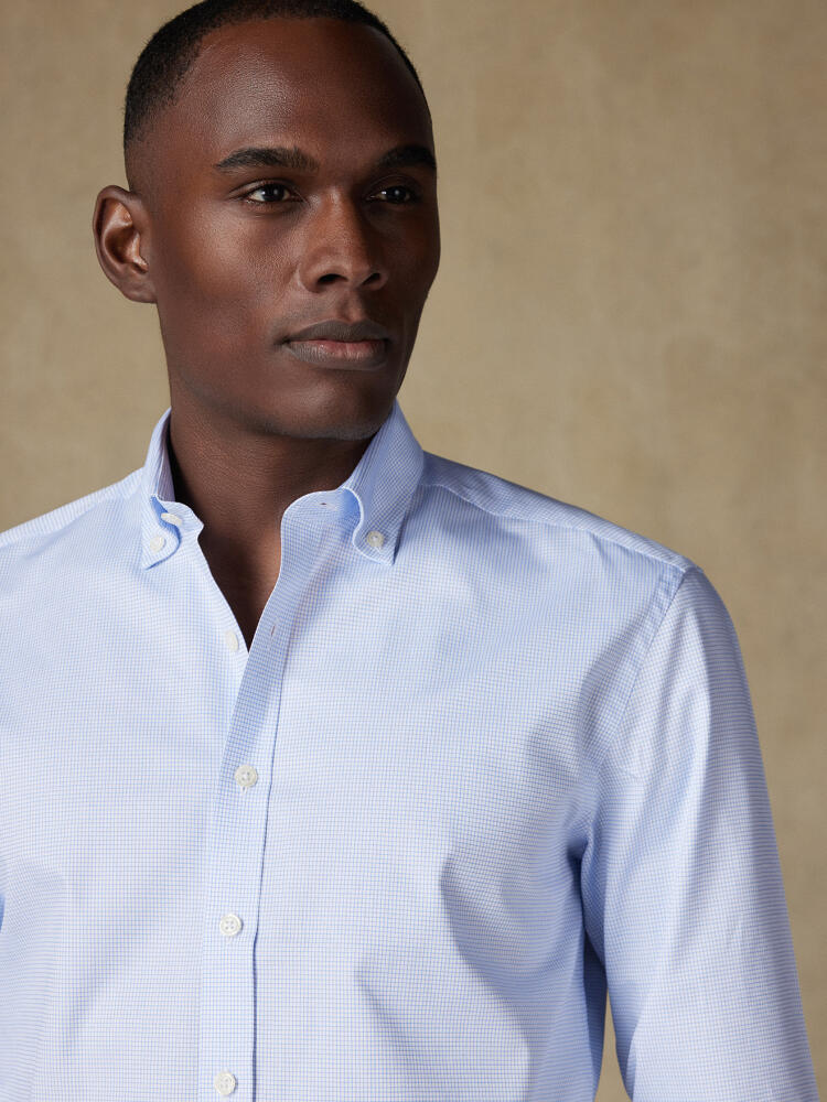 Chemise cintrée cintrée Gill à carreaux ciel - Col boutonné Chemises Col Boutonné Iconiques