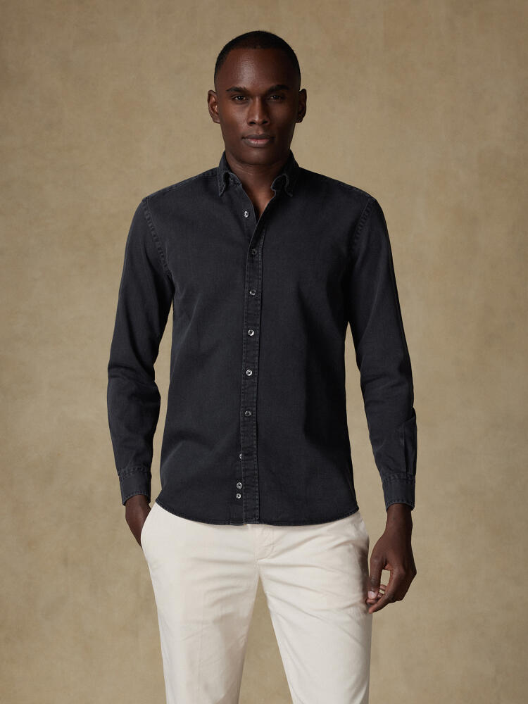Chemise cintrée Gustav en denim carbone - Col Boutonné Chemises Homme