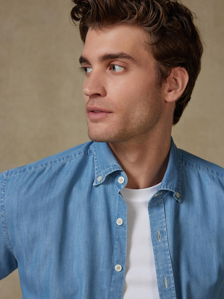 Chemise cintrée Haden en denim - Col boutonné Chemises Casual Slim