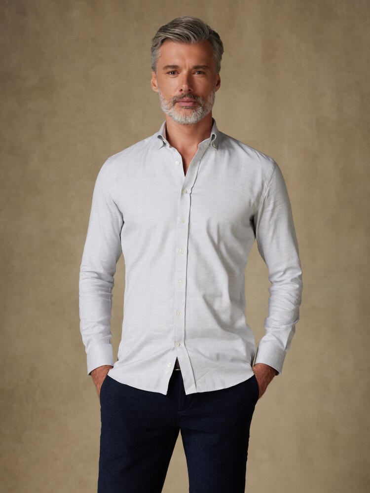 Chemise cintrée Hall en flanelle grise - Col Boutonné Chemises Homme