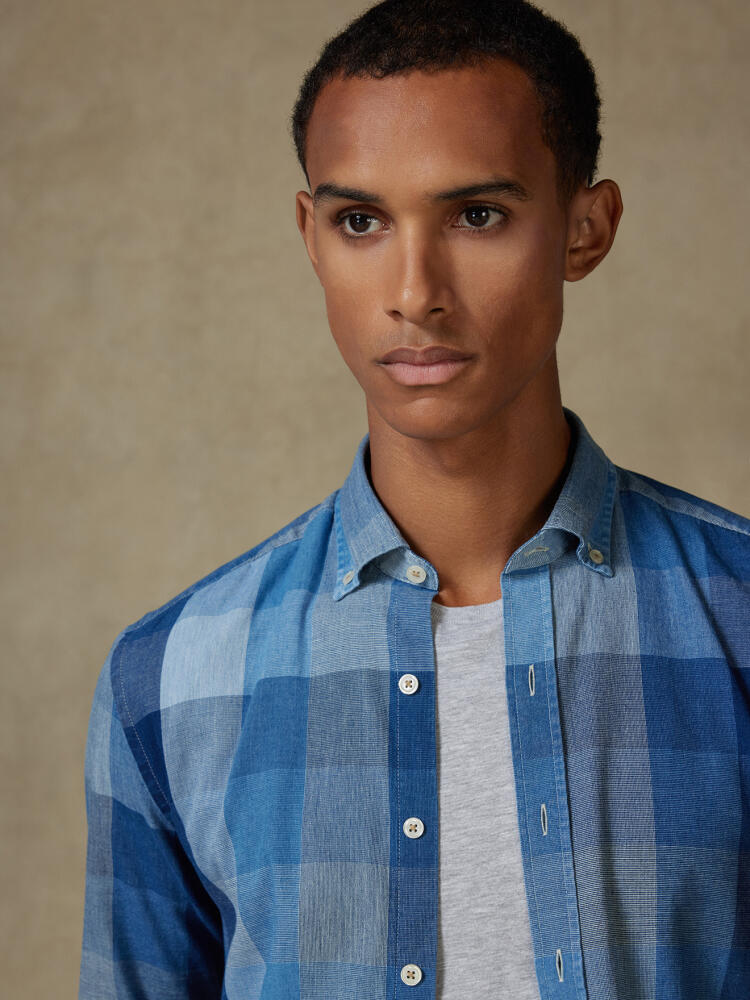 Chemise cintrée Heston indigo - Col boutonné Chemises Casual Slim