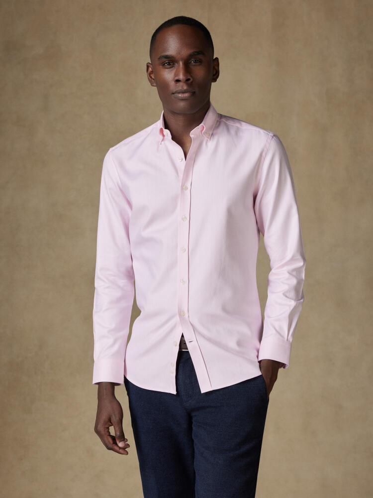 Chemise cintrée en Chevron rose  - Col Boutonné Chemises Homme