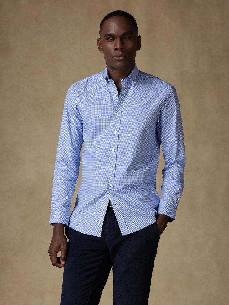Chemise cintrée Landry en vichy bleu - Col Boutonné Chemises Homme
