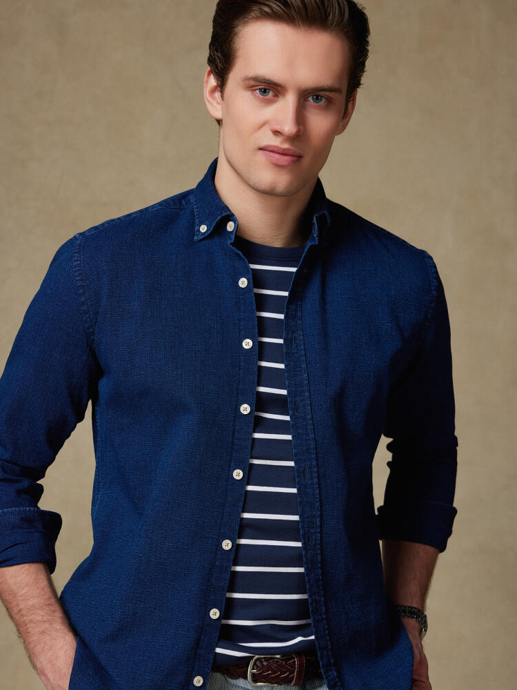 Chemise cintrée Mercer indigo - Col Boutonné Chemises Casual Slim