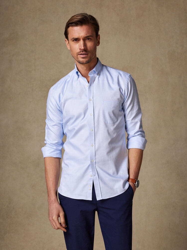 Chemise cintrée en natté ciel - Col Boutonné Chemises Homme