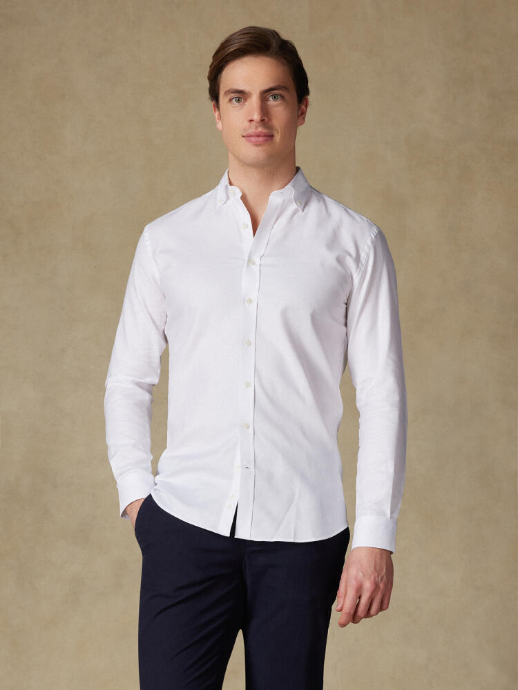 Chemise cintrée en oxford blanc - Col Boutonné Chemises Homme
