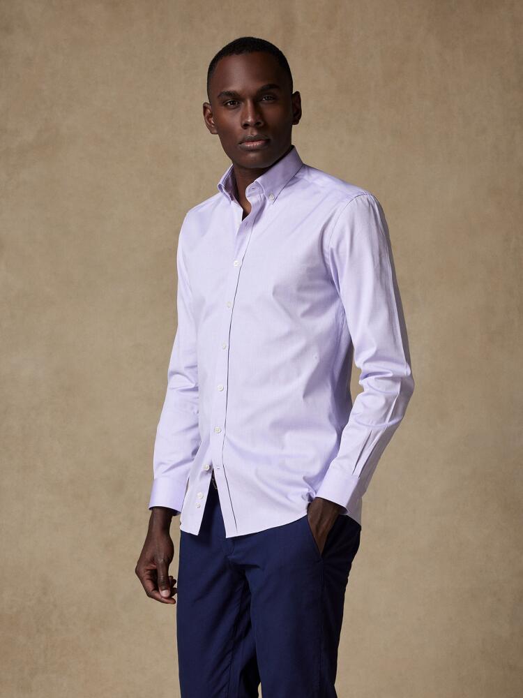 Chemise cintrée Pin Point marine - Col boutonné Outlet