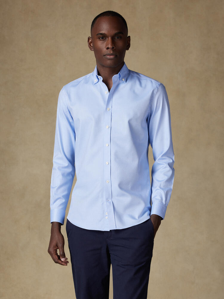 Chemise cintrée en twill ciel - Col Boutonné Chemises Homme