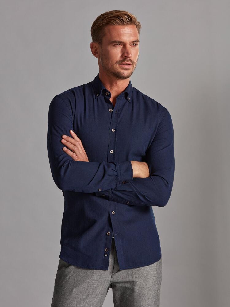 Chemise cintrée Windsor en denim à effet oxford - Col Boutonné Chemises Homme