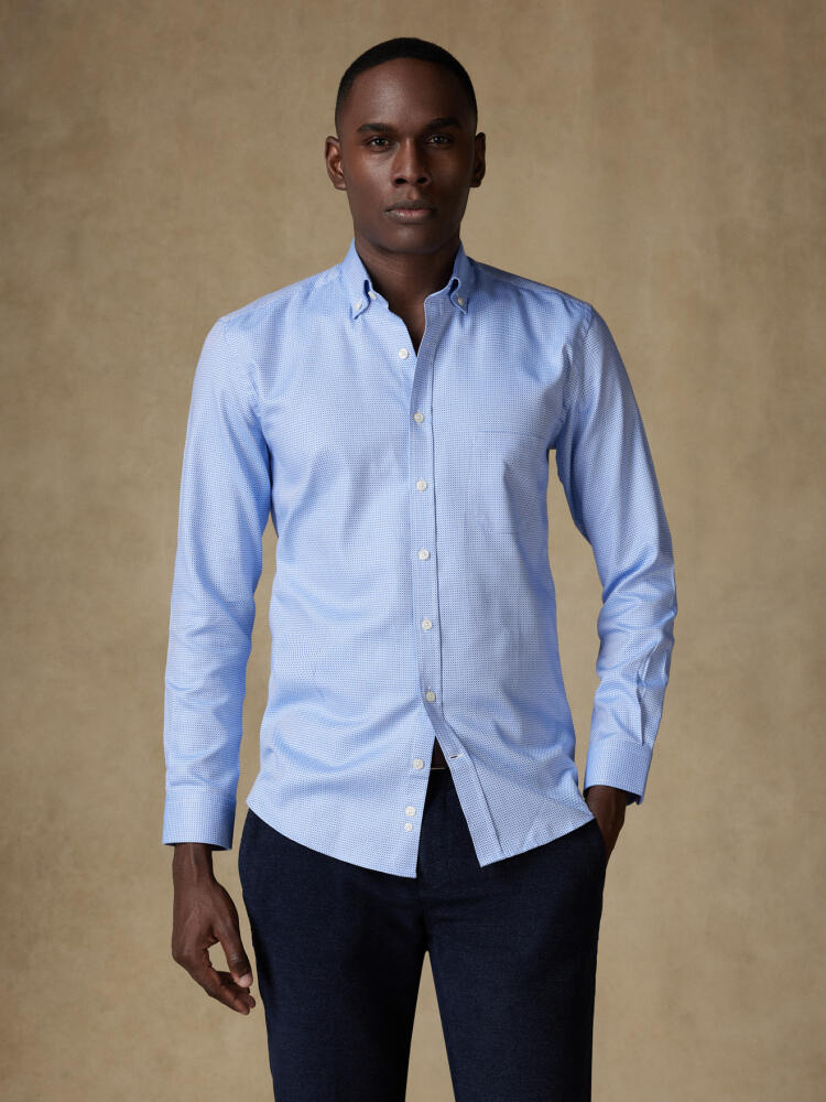 Chemise Smith en natté ciel  - Col Boutonné Chemises Homme