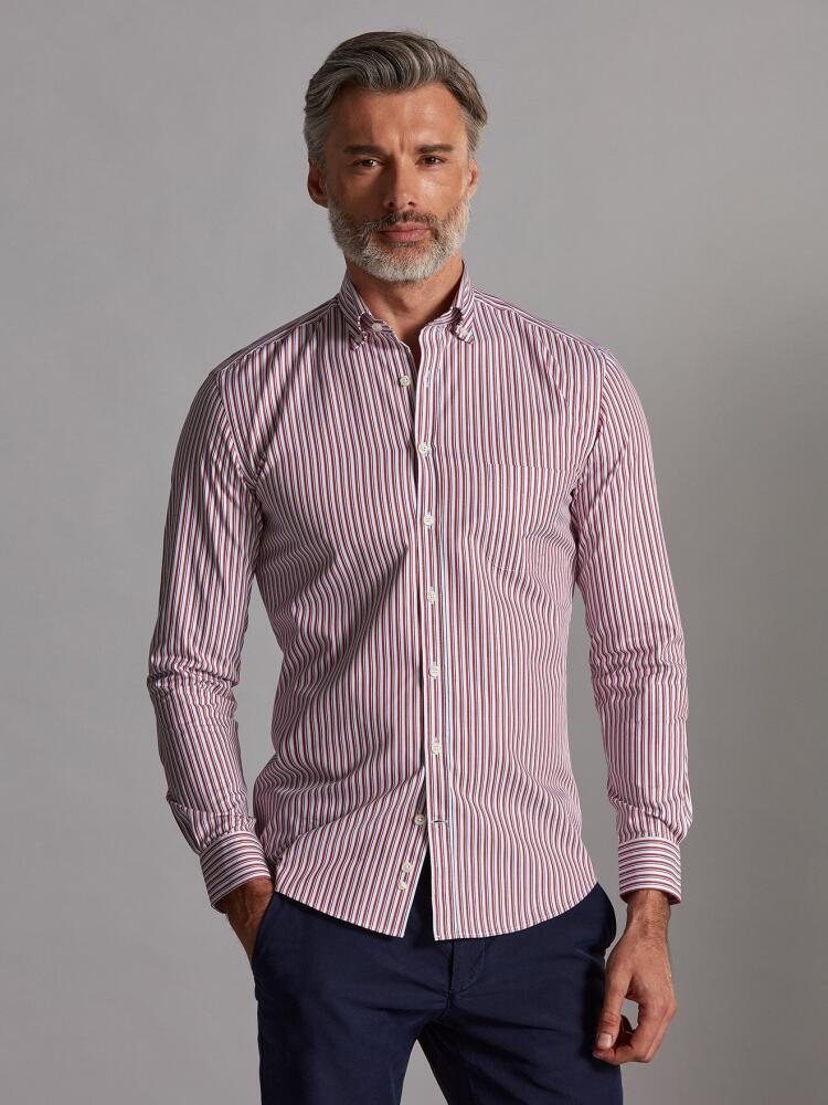 Chemise Stanley à rayures rouge - Col Boutonné Chemises Homme