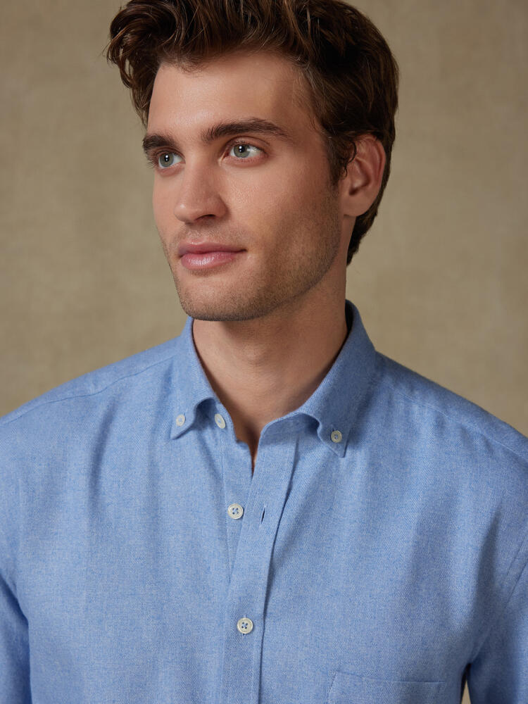 Chemise Storm en flanelle ciel - Col boutonné Chemises Casual Classique