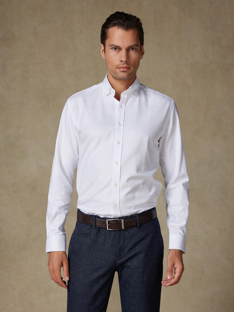 Chemise en twill blanc - Col Boutonné Chemises Homme