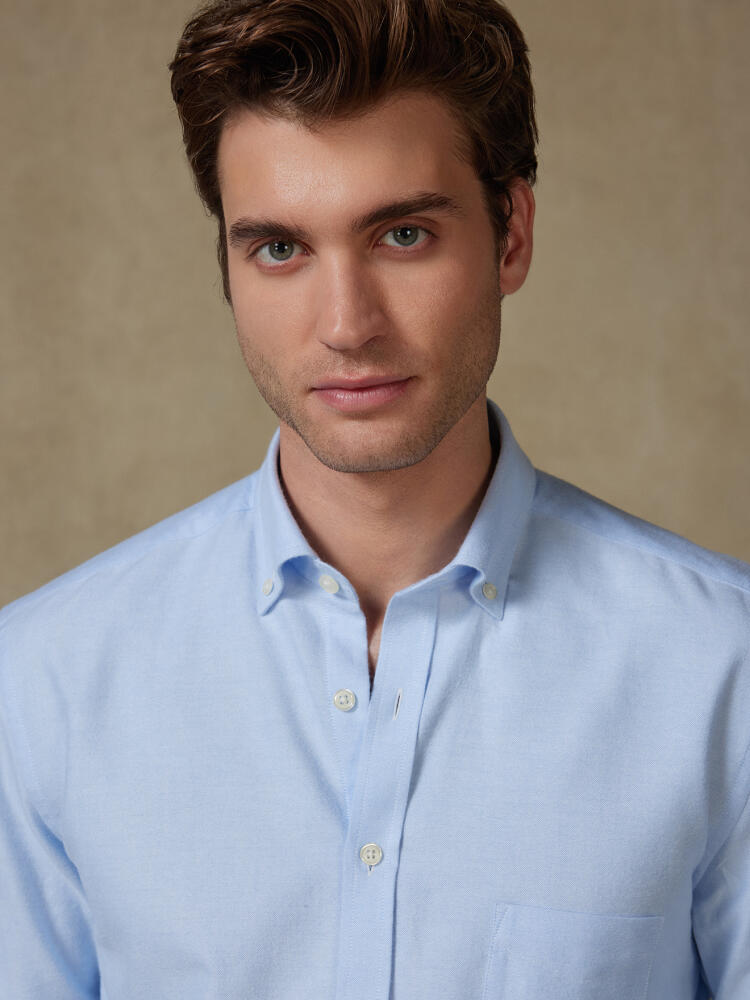 Chemise Vils en oxford brushed ciel - Col boutonné Chemises Business Classique