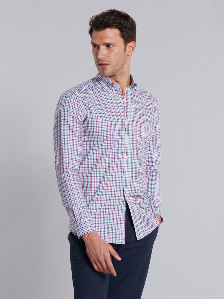 Chemise Will à carreaux verts et bleus - Col Boutonné Chemises Homme