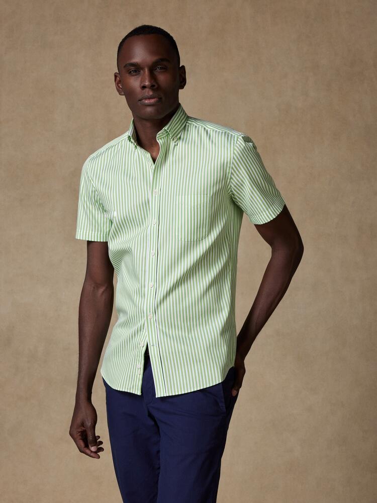 Chemise à manches courtes Benjy à rayures vertes - Col Boutonné Chemises Homme