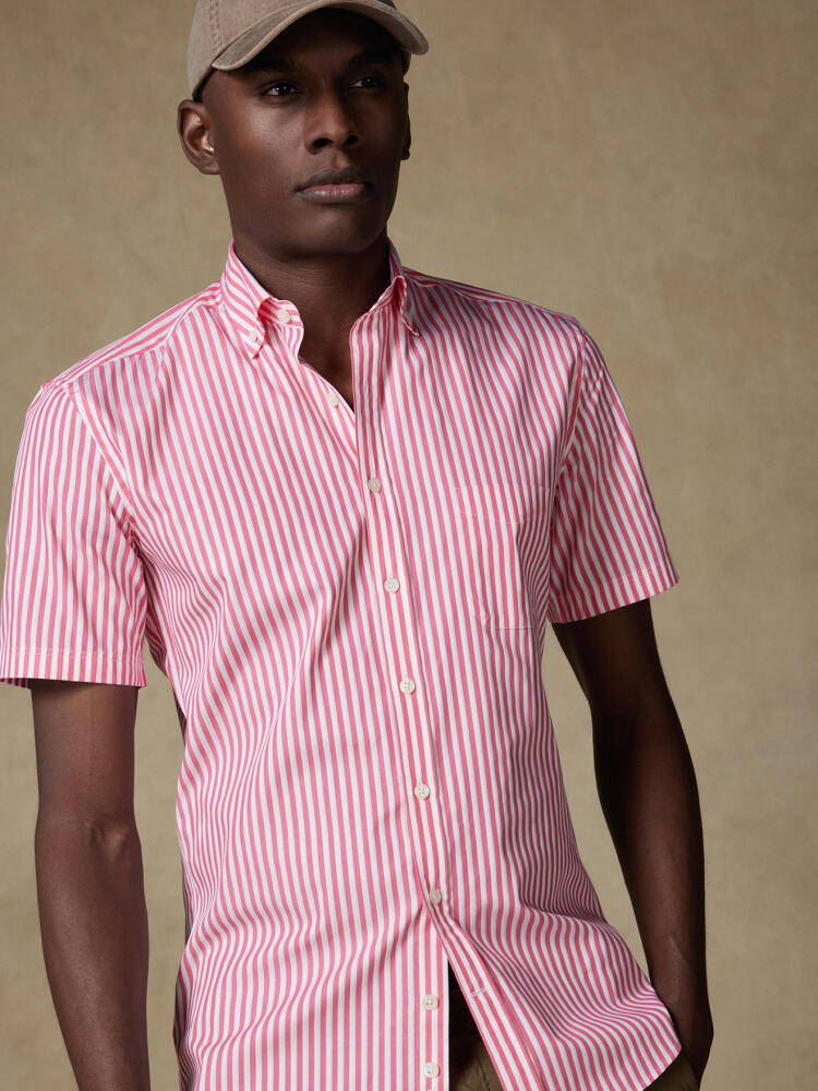 Chemise manches courtes Chris à rayures grenadine - Col Boutonné Chemises Col Boutonné Colorées