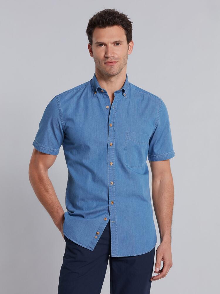 Chemise en denim clair - Manches Courtes Chemises Homme