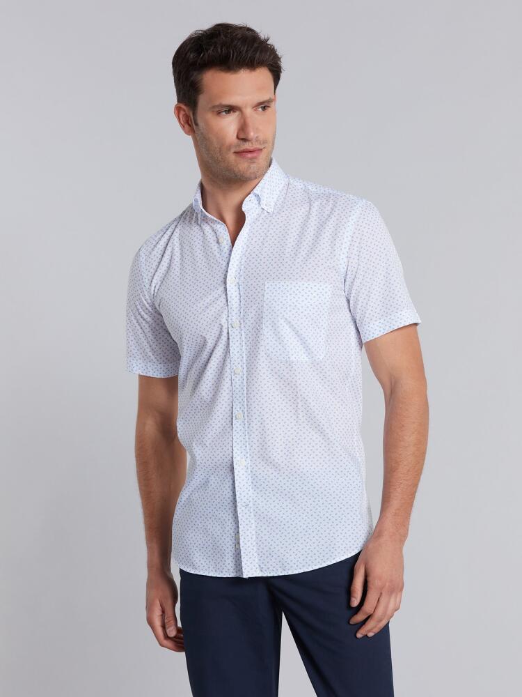 Chemise Kyle à imprimé floral ciel - Manches Courtes Chemises Homme