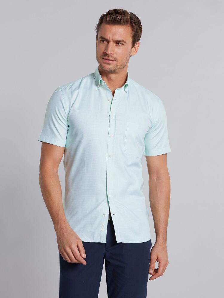 Chemise en natté vert - Manches Courtes Chemises Homme