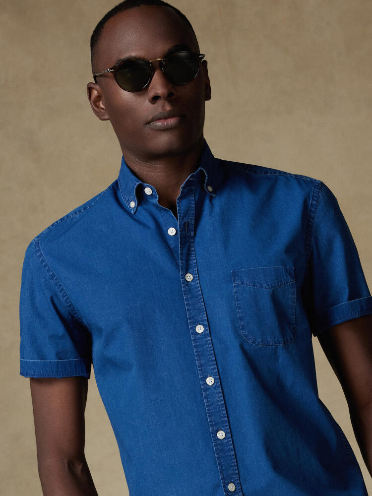 Chemise manches courtes Paga indigo - Col Boutonné Chemises Homme