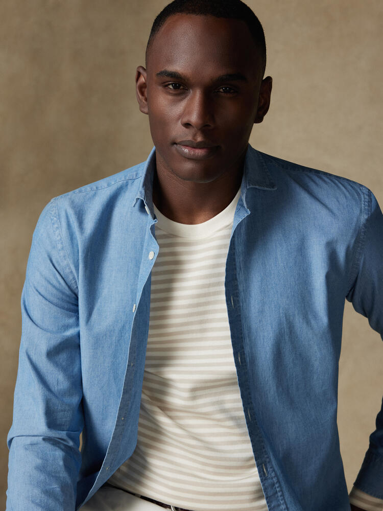 Chemise en chambray ciel Chemises Homme