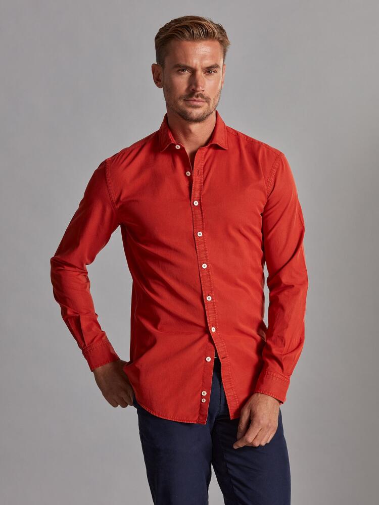 Chemise en gabardine lavée rust Chemises Homme