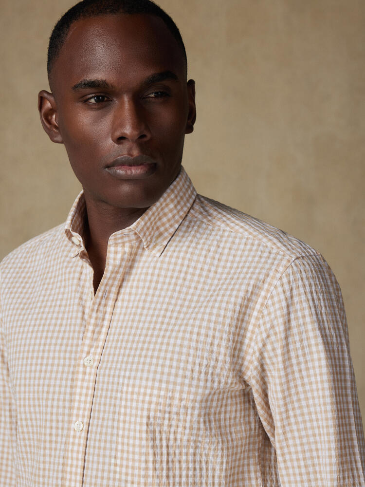 Chemise Jaiden en seersucker sable Chemises Homme