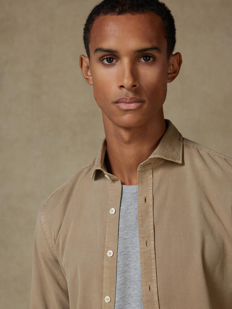 Chemise Lio en gabardine lavée vison Chemises Casual Classique