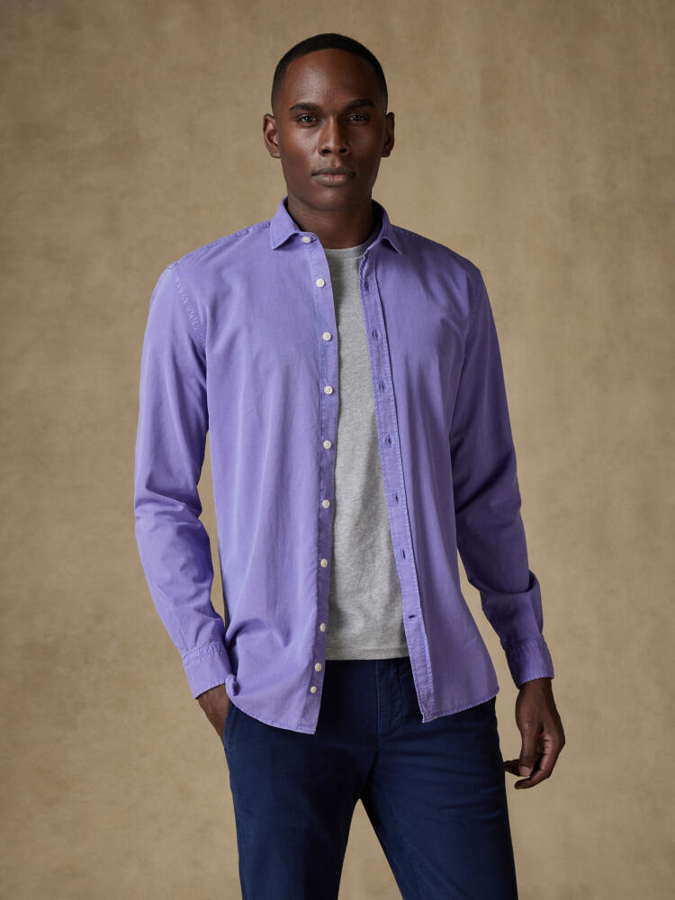 Chemise Lio en gabardine lavée parme Chemises Homme