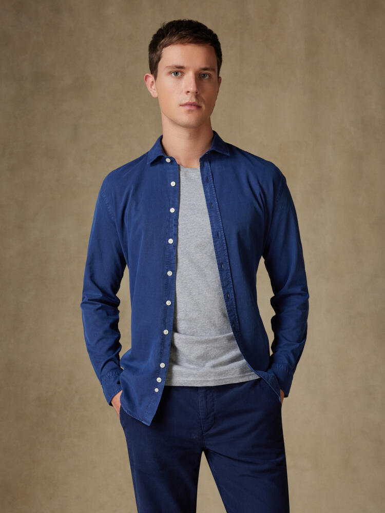 Chemise Lio en gabardine lavée marine Chemises Homme