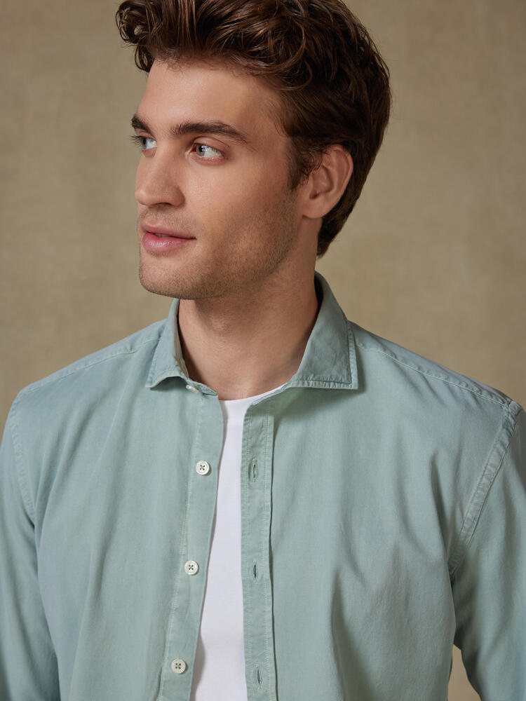 Chemise Lio en gabardine lavée amande Chemises Casual Classique