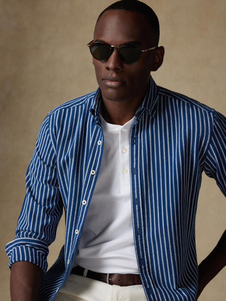 Chemise Rag à rayures indigo Chemises Homme