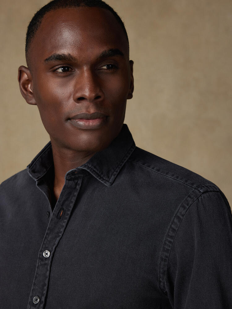 Chemise cintrée Gustav en denim carbone Chemises Homme