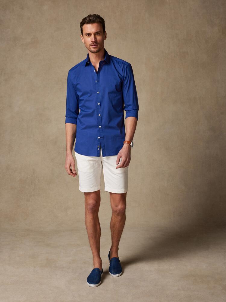 Chemise Cintrée marine en voile de coton Chemises Homme
