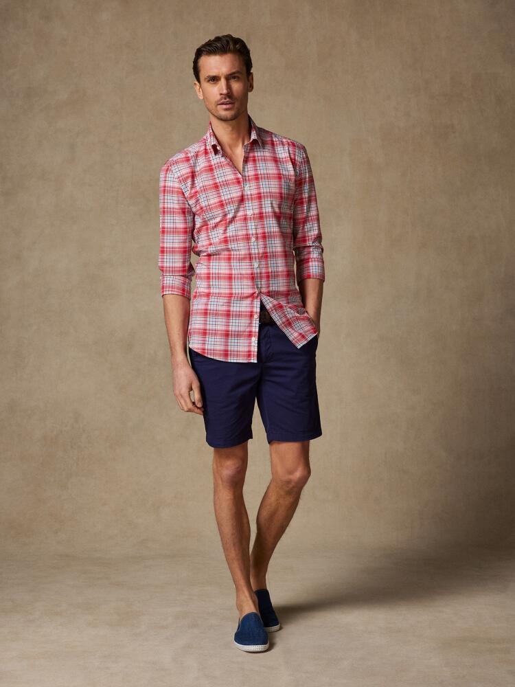 Chemise Gordon en voile coton rouge à tartans Chemises Homme