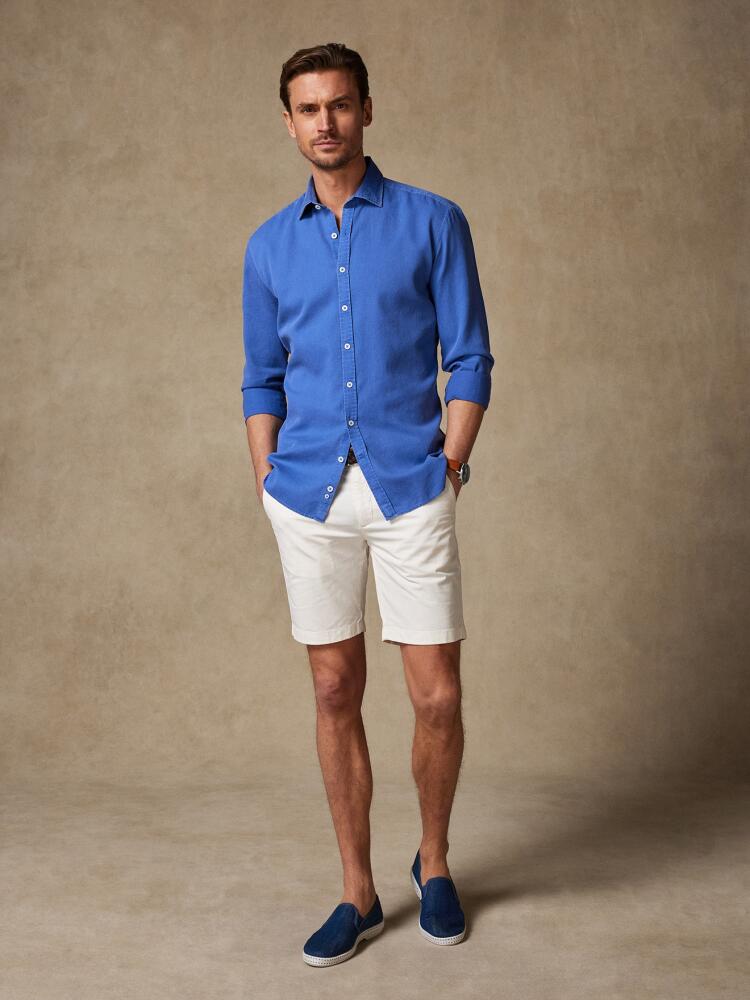 Chemise cobalt en piqué lavé Chemises Homme