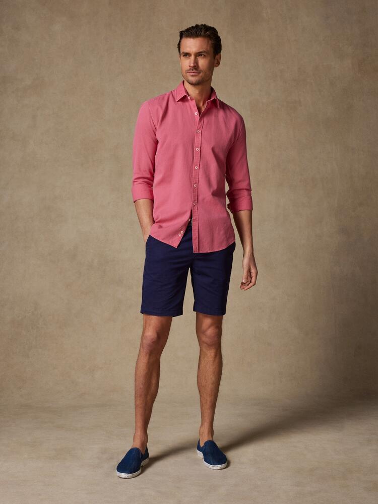 Chemise fuchsia en piqué lavé Chemises Homme