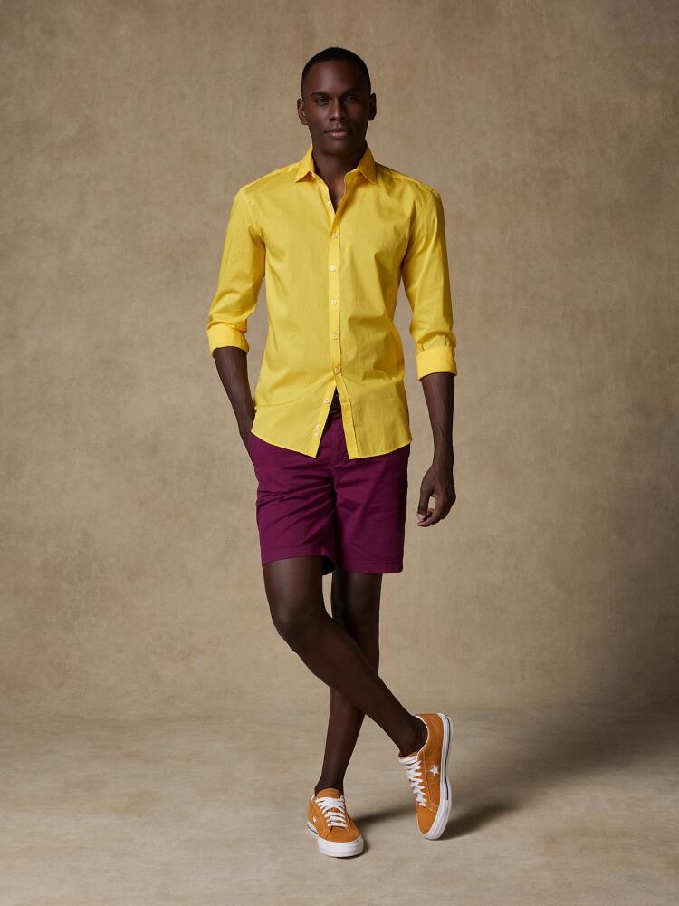 Chemise jaune en voile de coton Chemises Homme