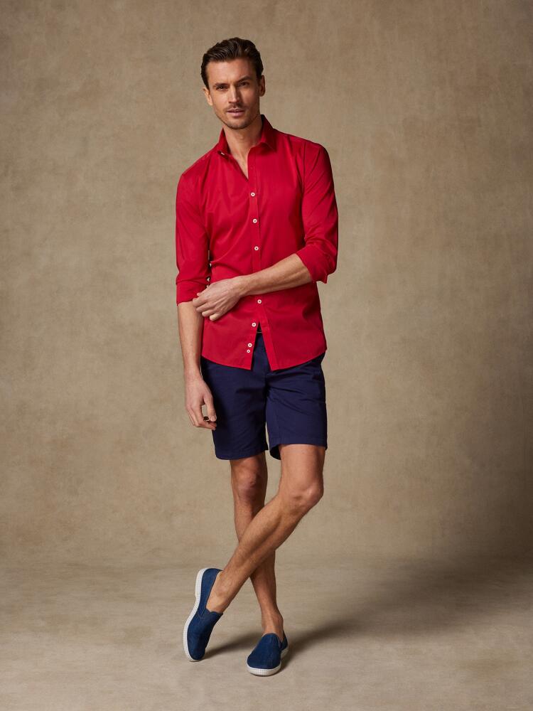Chemise rouge en voile de coton Chemises Homme