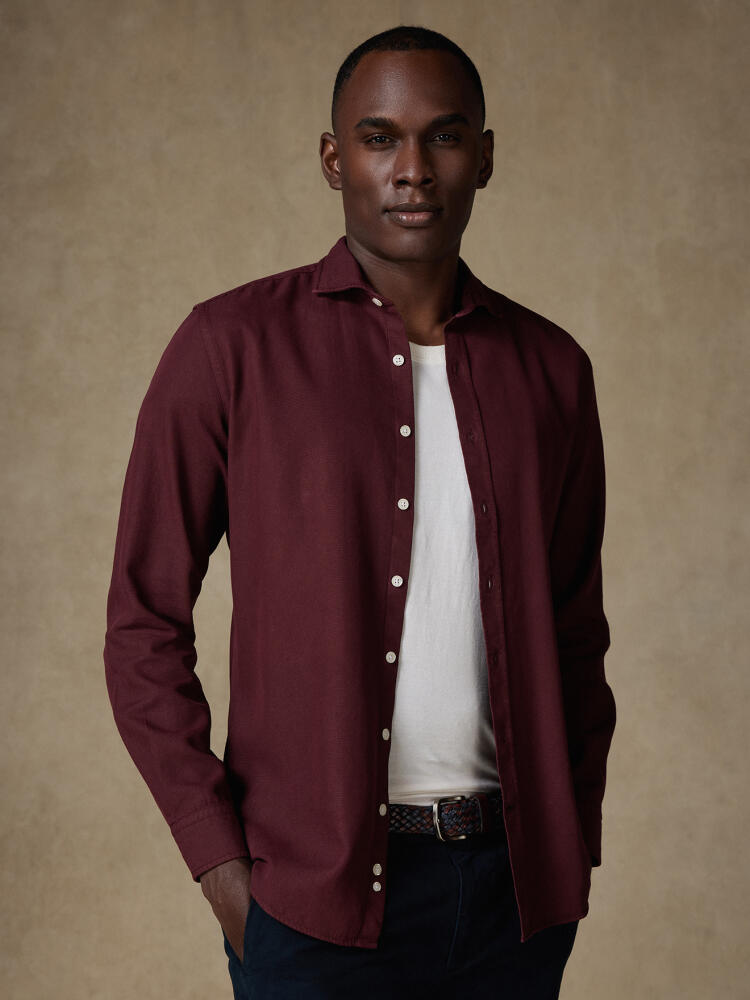 Chemise Theo en oxford lavé prune Chemises Casual Classique