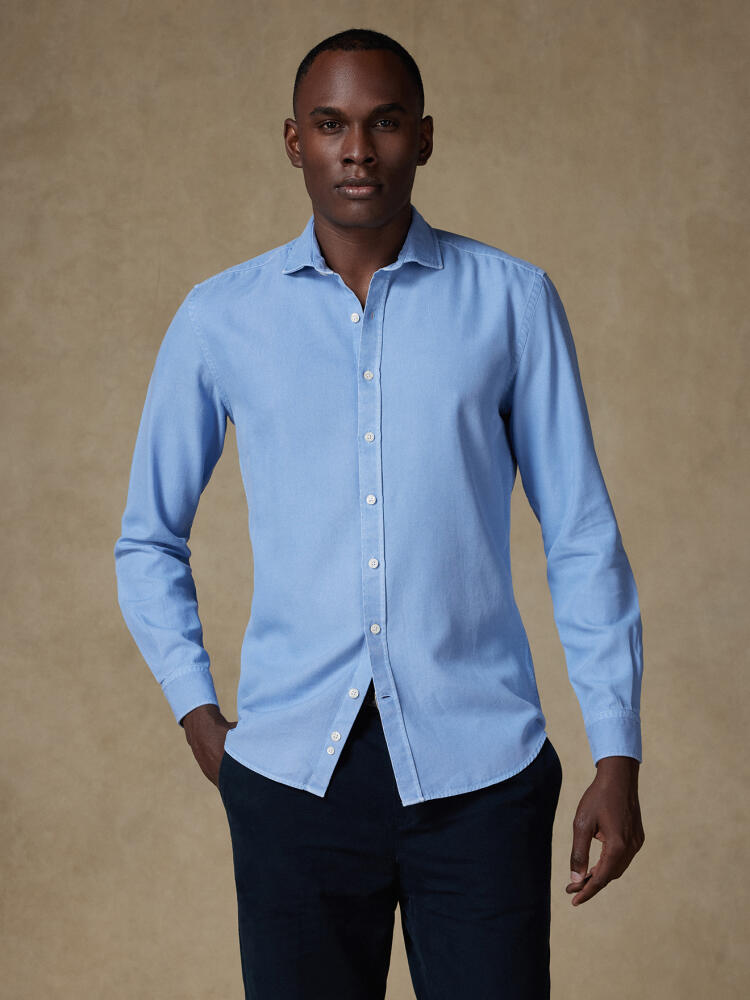 Chemise Theo en oxford lavé ciel Chemises Casual Classique