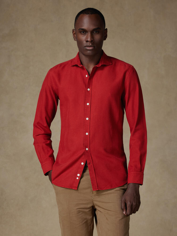 Chemise Theo en oxford lavé rouge Chemises Casual Classique