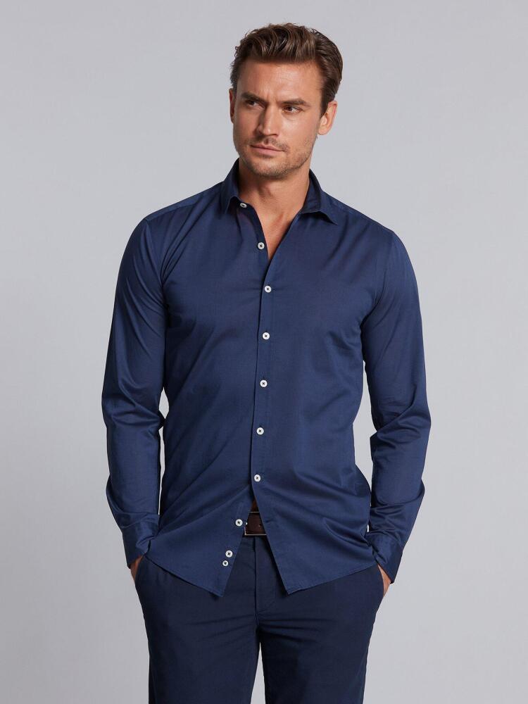 Chemise marine en voile de coton Chemises Homme