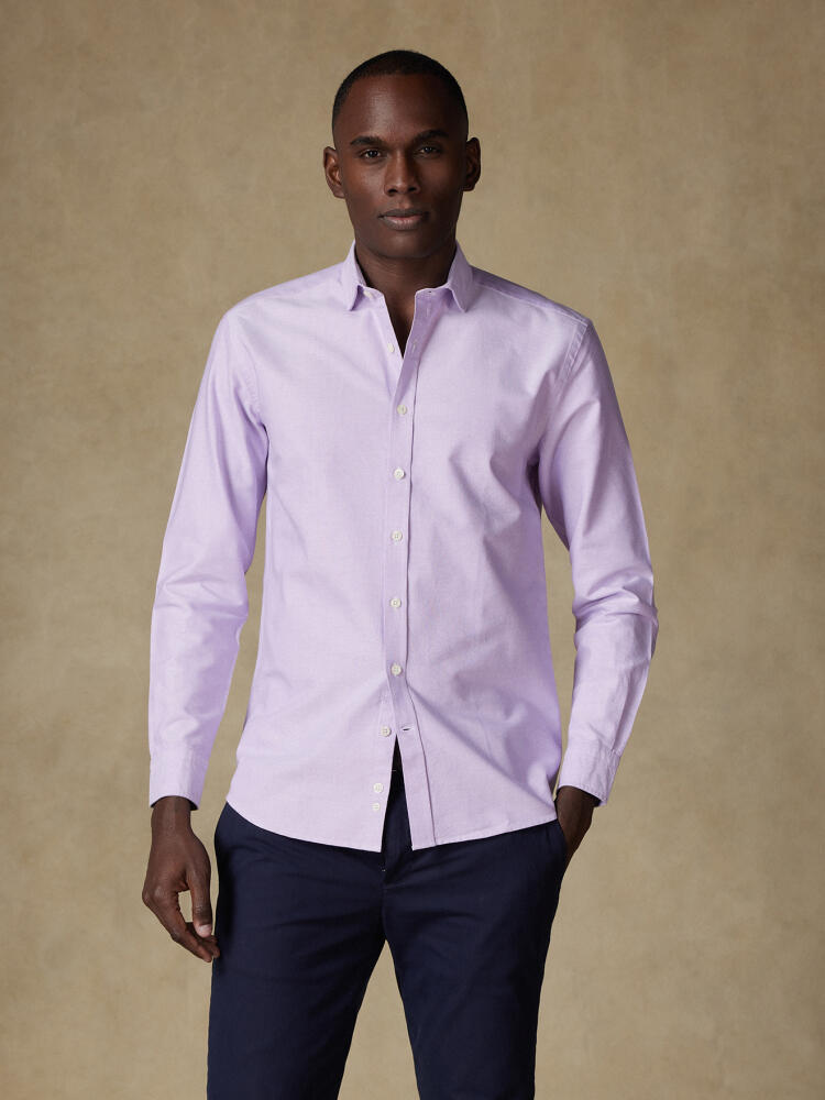 Chemise cintrée bio en oxford lavé parme Chemises Homme