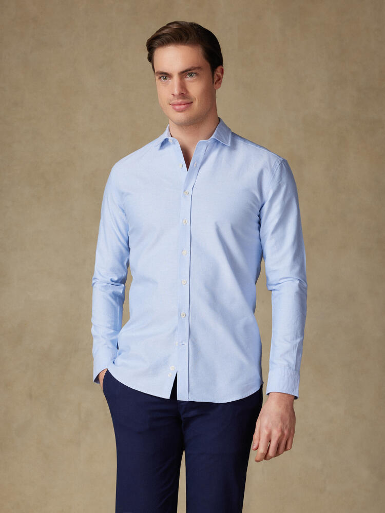 Chemise cintrée bio en oxford lavé ciel Chemises Homme