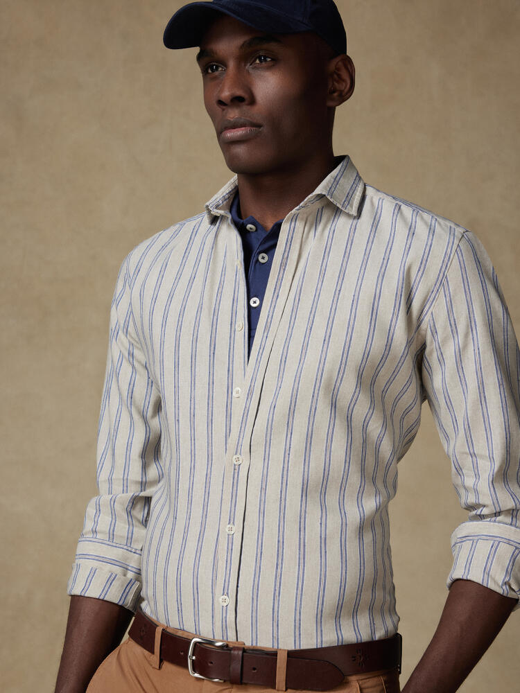 Chemise Maverick en lin à rayures Chemises Casual Classique