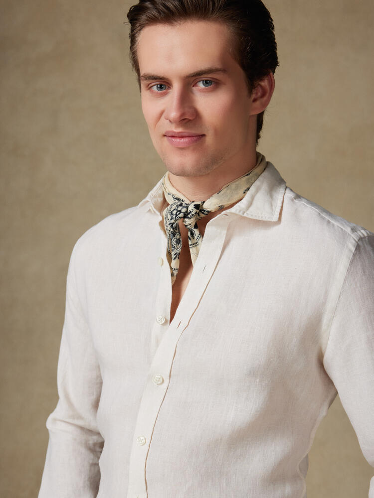 Chemise Olaf en lin off-white Chemises Casual Classique